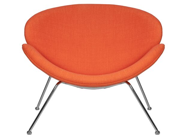Кресло дизайнерское DOBRIN EMILY, оранжевая ткань AF, хромированная сталь,изображение6