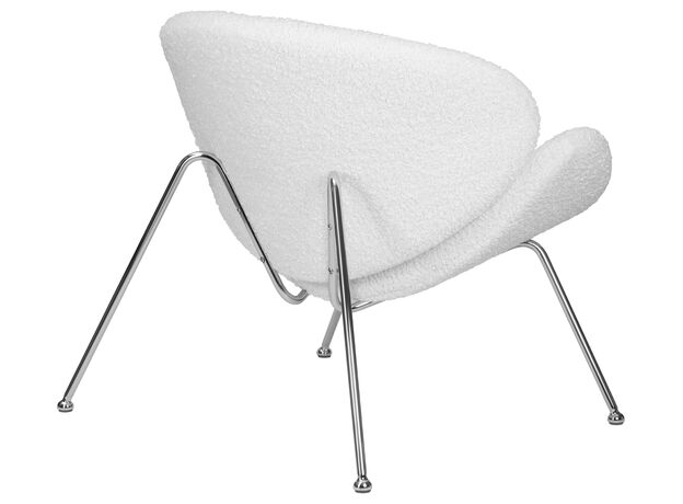 Кресло дизайнерское DOBRIN EMILY, белый (букле) ткань , хромированная сталь,изображение4