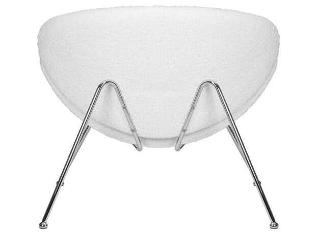Кресло дизайнерское DOBRIN EMILY, белый (букле) ткань , хромированная сталь,изображение5
