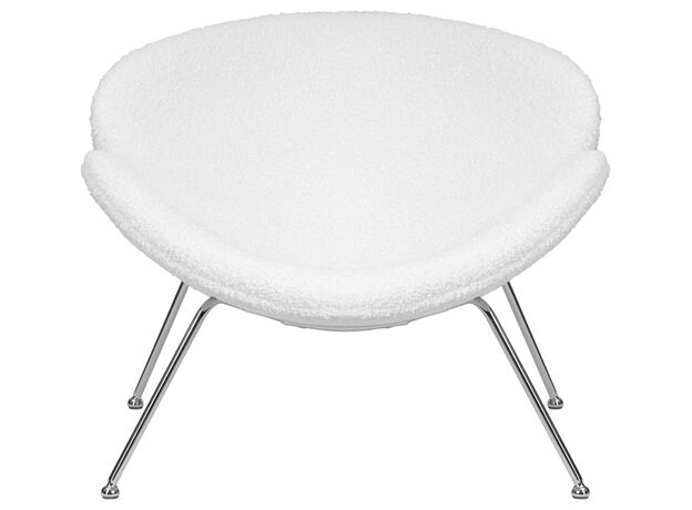 Кресло дизайнерское DOBRIN EMILY, белый (букле) ткань , хромированная сталь,изображение6