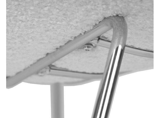 Кресло дизайнерское DOBRIN EMILY, белый (букле) ткань , хромированная сталь,изображение8