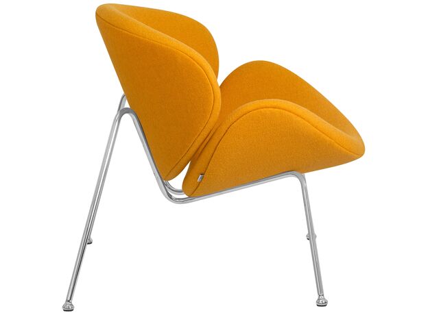 Кресло дизайнерское DOBRIN EMILY, желтая ткань AF13, хромированная сталь,изображение3