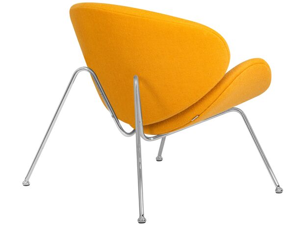 Кресло дизайнерское DOBRIN EMILY, желтая ткань AF13, хромированная сталь,изображение4