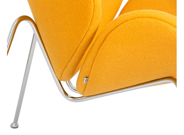Кресло дизайнерское DOBRIN EMILY, желтая ткань AF13, хромированная сталь,изображение8