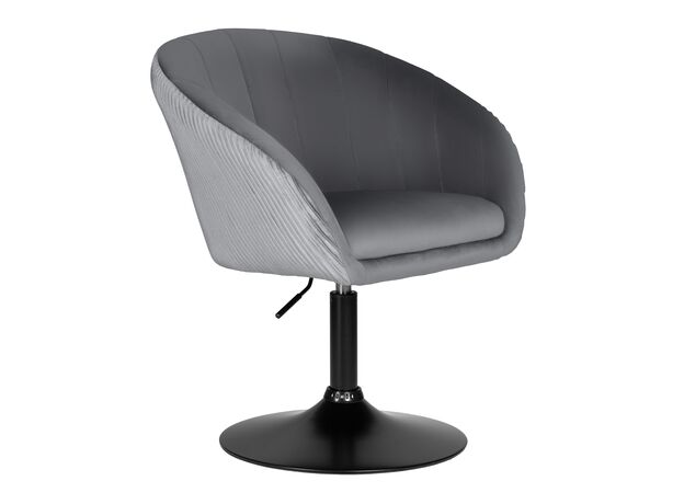Кресло дизайнерское DOBRIN EDISON BLACK, серый велюр (1922-19),изображение2