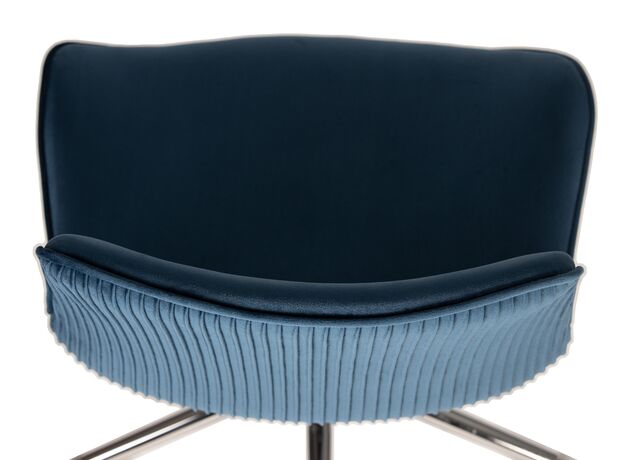 Кресло офисное DOBRIN DORA, синий велюр (1922-20), хромированная сталь,изображение7