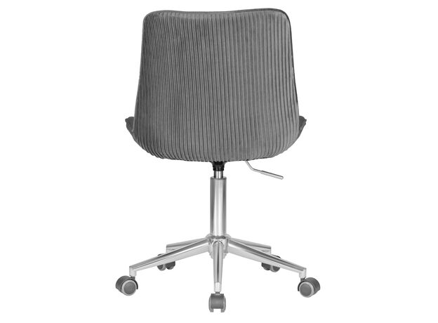 Кресло офисное DOBRIN DORA, серый велюр (1922-19), хромированная сталь,изображение5