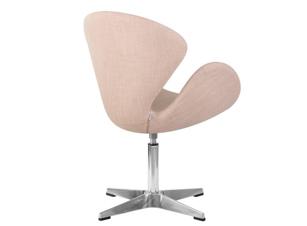 Кресло дизайнерское DOBRIN SWAN, бежевая ткань IF1, алюминиевое основание,изображение3