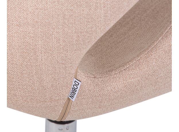 Кресло дизайнерское DOBRIN SWAN, бежевая ткань IF1, алюминиевое основание,изображение8