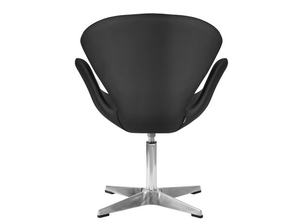 Кресло дизайнерское DOBRIN SWAN, черный кожзам P13, алюминиевое основание,изображение5