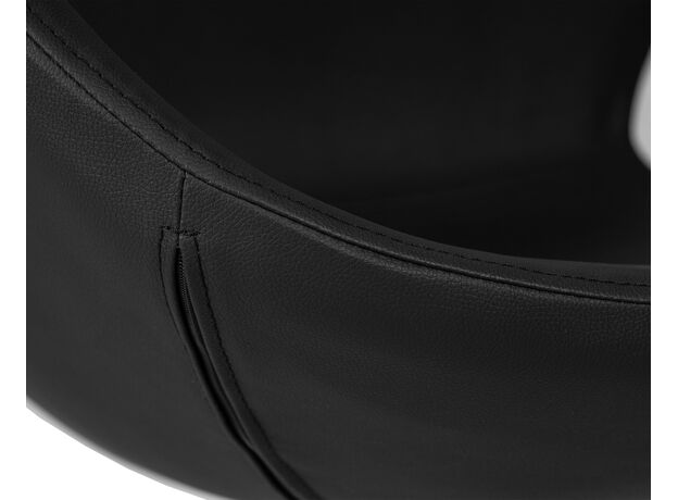 Кресло дизайнерское DOBRIN SWAN, черный кожзам P13, алюминиевое основание,изображение7