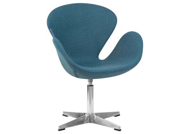 Кресло дизайнерское DOBRIN SWAN, синяя ткань IF6, алюминиевое основание,изображение12