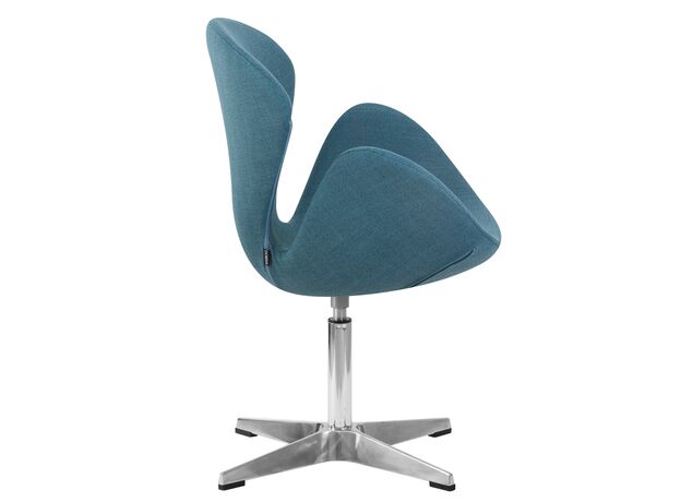 Кресло дизайнерское DOBRIN SWAN, синяя ткань IF6, алюминиевое основание,изображение2
