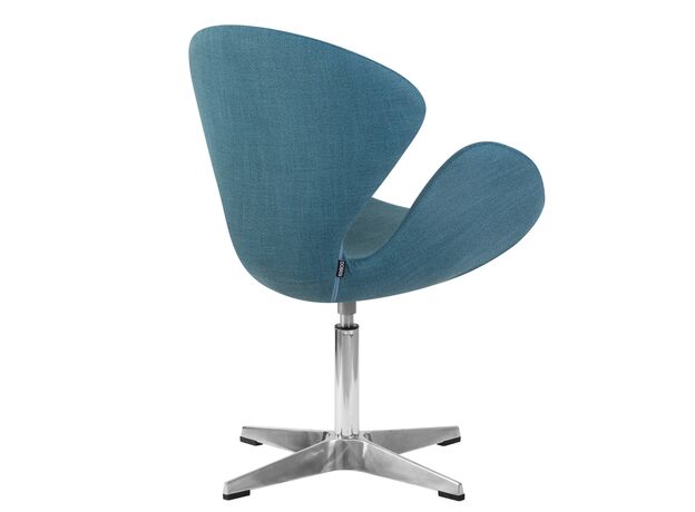 Кресло дизайнерское DOBRIN SWAN, синяя ткань IF6, алюминиевое основание,изображение3