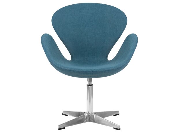 Кресло дизайнерское DOBRIN SWAN, синяя ткань IF6, алюминиевое основание,изображение5