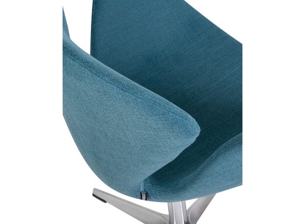Кресло дизайнерское DOBRIN SWAN, синяя ткань IF6, алюминиевое основание,изображение8