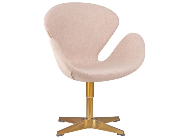 Кресло дизайнерское DOBRIN SWAN, бежевая ткань IF1, золотое основание,изображение10
