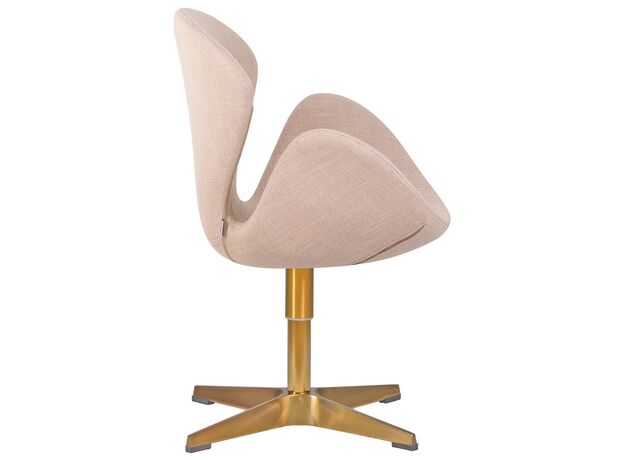 Кресло дизайнерское DOBRIN SWAN, бежевая ткань IF1, золотое основание,изображение2