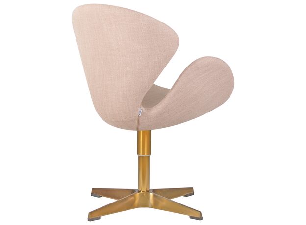 Кресло дизайнерское DOBRIN SWAN, бежевая ткань IF1, золотое основание,изображение3