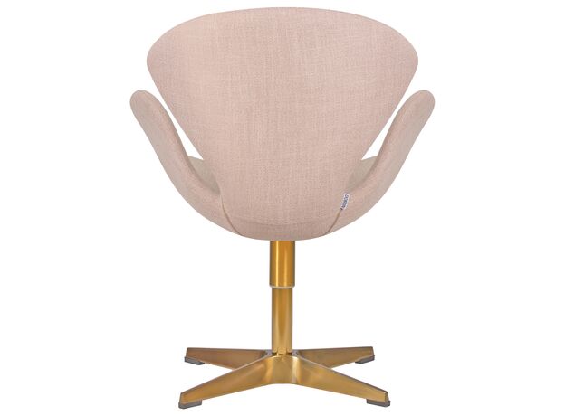 Кресло дизайнерское DOBRIN SWAN, бежевая ткань IF1, золотое основание,изображение4