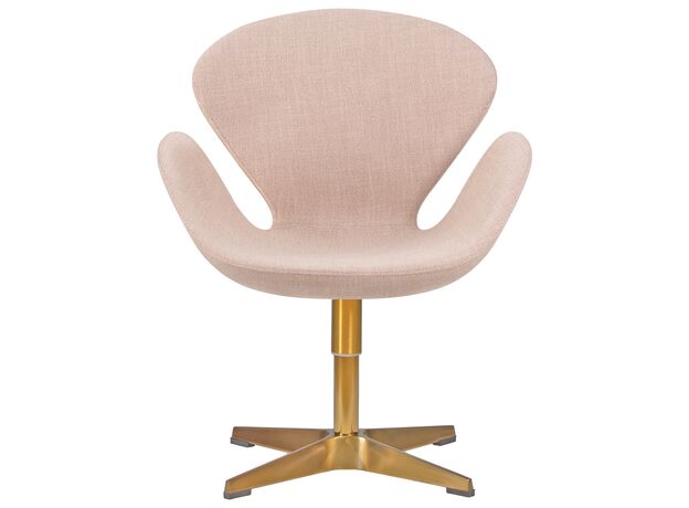 Кресло дизайнерское DOBRIN SWAN, бежевая ткань IF1, золотое основание,изображение5
