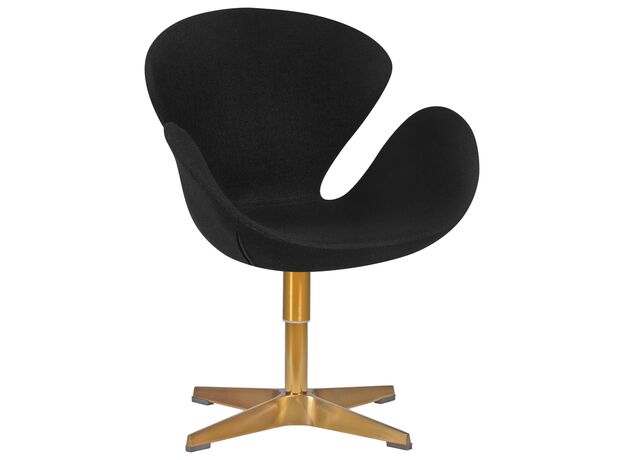 Кресло дизайнерское DOBRIN SWAN, черная ткань AF9, золотое основание,изображение8