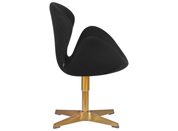 Кресло дизайнерское DOBRIN SWAN, черная ткань AF9, золотое основание,изображение2
