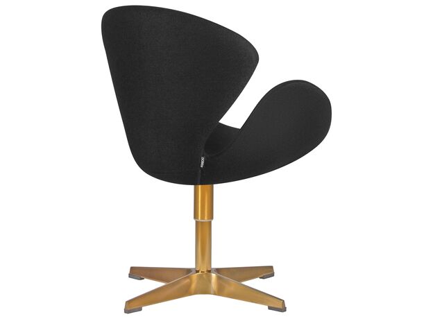 Кресло дизайнерское DOBRIN SWAN, черная ткань AF9, золотое основание,изображение3