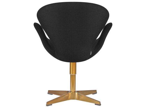 Кресло дизайнерское DOBRIN SWAN, черная ткань AF9, золотое основание,изображение4
