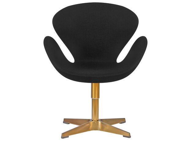 Кресло дизайнерское DOBRIN SWAN, черная ткань AF9, золотое основание,изображение5