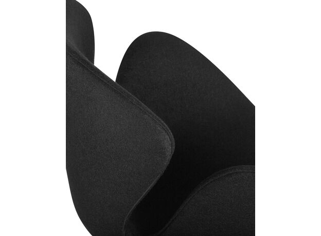 Кресло дизайнерское DOBRIN SWAN, черная ткань AF9, золотое основание,изображение6