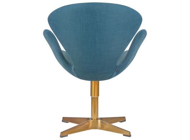 Кресло дизайнерское DOBRIN SWAN, синяя ткань IF6, золотое основание,изображение4