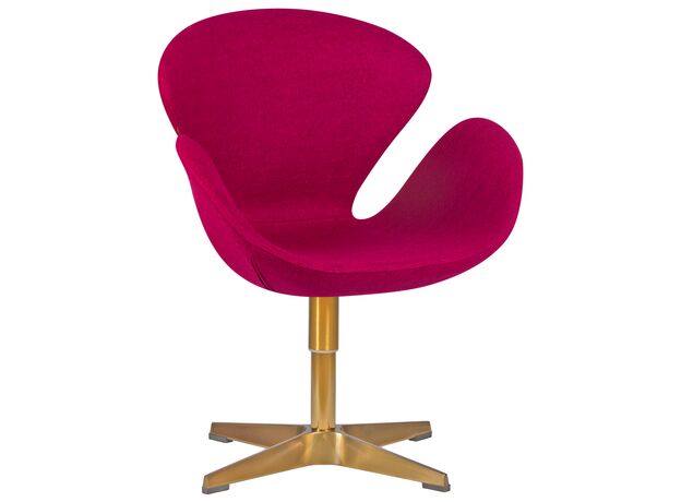 Кресло дизайнерское DOBRIN SWAN, бордо ткань AF5, золотое основание