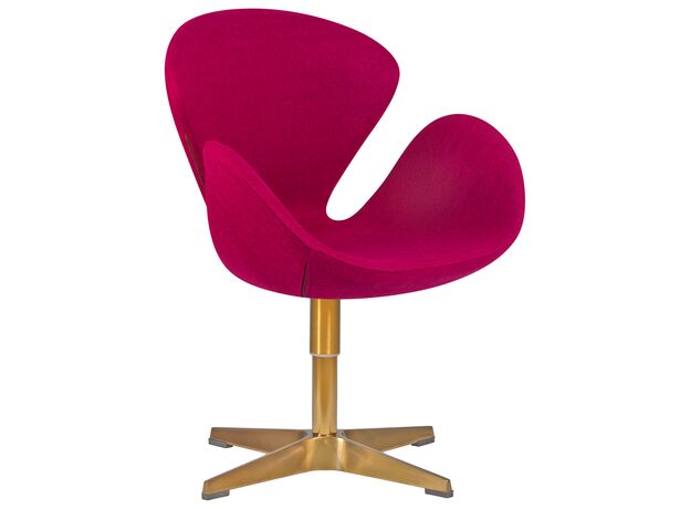 Кресло дизайнерское DOBRIN SWAN, бордо ткань AF5, золотое основание,изображение2