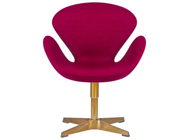 Кресло дизайнерское DOBRIN SWAN, бордо ткань AF5, золотое основание,изображение6