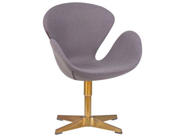 Кресло дизайнерское DOBRIN SWAN, серая ткань IF11, золотое основание,изображение10