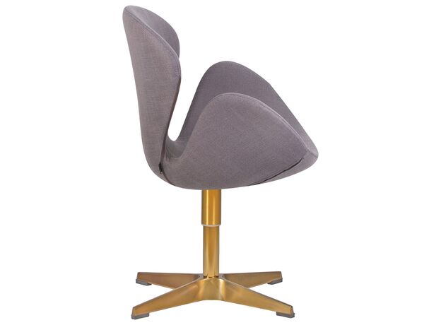 Кресло дизайнерское DOBRIN SWAN, серая ткань IF11, золотое основание,изображение2