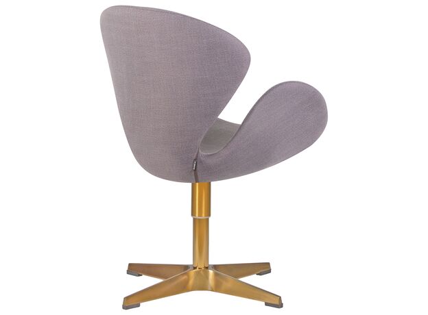 Кресло дизайнерское DOBRIN SWAN, серая ткань IF11, золотое основание,изображение3