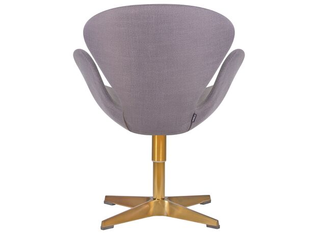 Кресло дизайнерское DOBRIN SWAN, серая ткань IF11, золотое основание,изображение4