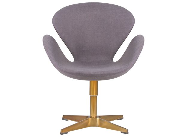 Кресло дизайнерское DOBRIN SWAN, серая ткань IF11, золотое основание,изображение5