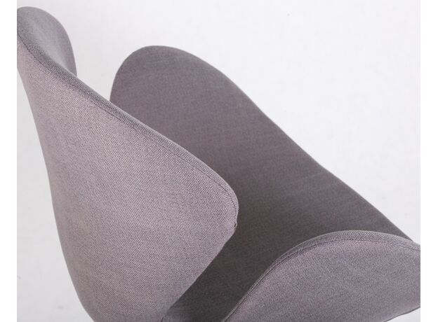 Кресло дизайнерское DOBRIN SWAN, серая ткань IF11, золотое основание,изображение6