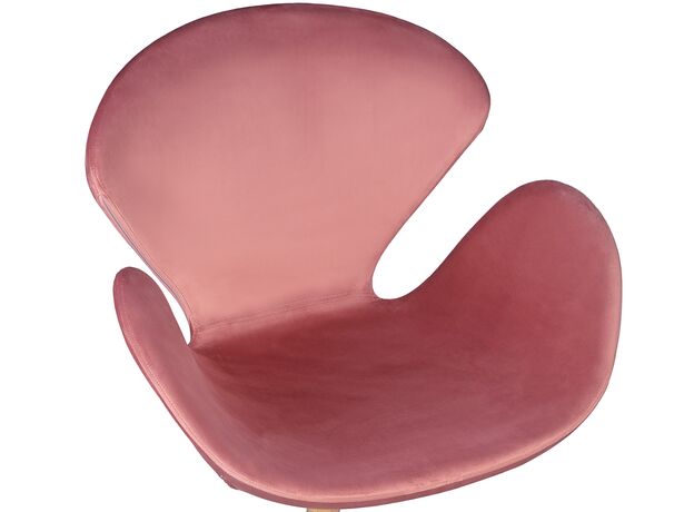 Кресло дизайнерское DOBRIN SWAN, розовый велюр BLUVEL52, золотое основание,изображение6