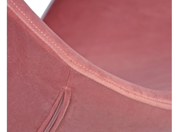 Кресло дизайнерское DOBRIN SWAN, розовый велюр BLUVEL52, золотое основание,изображение7