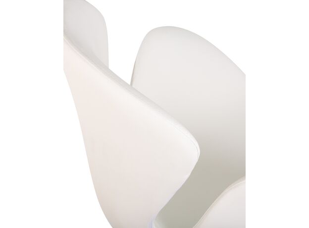 Кресло дизайнерское DOBRIN SWAN, белый кожзам P23, золотое основание,изображение6