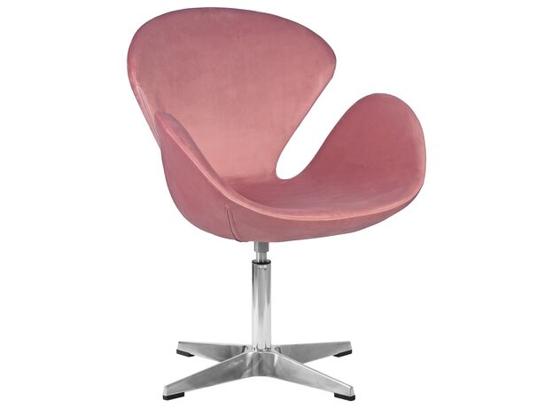 Кресло дизайнерское DOBRIN SWAN, розовый велюр BLUVEL52, алюминиевое основание,изображение9