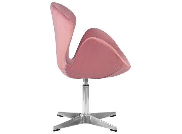 Кресло дизайнерское DOBRIN SWAN, розовый велюр BLUVEL52, алюминиевое основание,изображение2