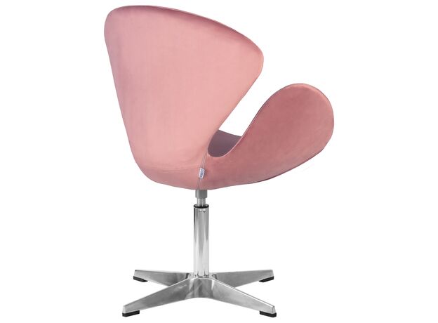 Кресло дизайнерское DOBRIN SWAN, розовый велюр BLUVEL52, алюминиевое основание,изображение3