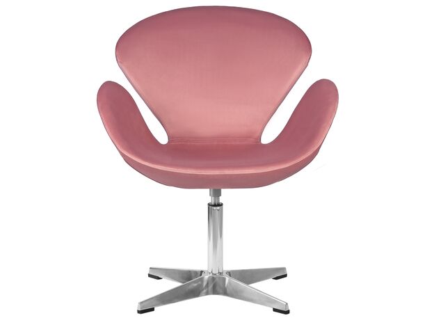 Кресло дизайнерское DOBRIN SWAN, розовый велюр BLUVEL52, алюминиевое основание,изображение5
