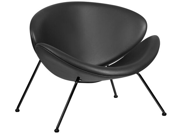 Кресло дизайнерское DOBRIN EMILY, черный винил YP16, черное основания