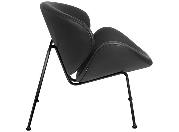 Кресло дизайнерское DOBRIN EMILY, черный винил YP16, черное основания,изображение3